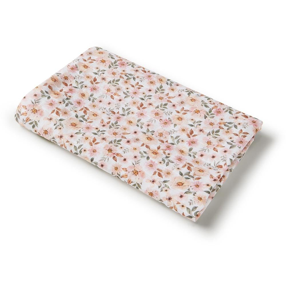 Spring Floral Organic Muslin Wrap - View 3