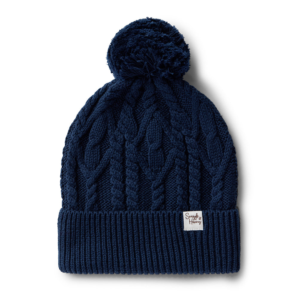 Navy Organic Adult Knit Beanie - View 2