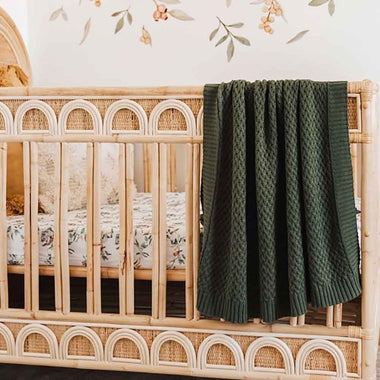 Olive Diamond Knit Organic Baby Blanket-Snuggle Hunny