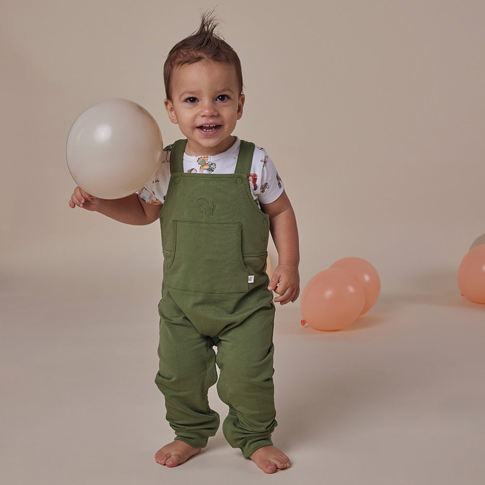 Olive Organic Joey Overalls - View 1