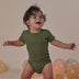Olive Short Sleeve Organic Bodysuit | Snuggle Hunny