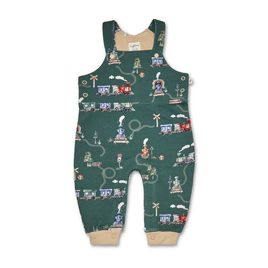 Trains Organic Snuggle Overalls | Snuggle Hunny