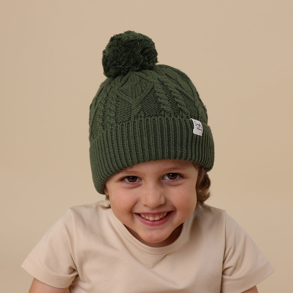 Olive Organic Baby Knit Beanie - View 5