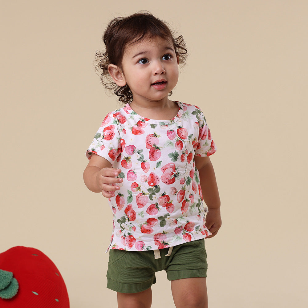 Olive Organic Shorts - View 7