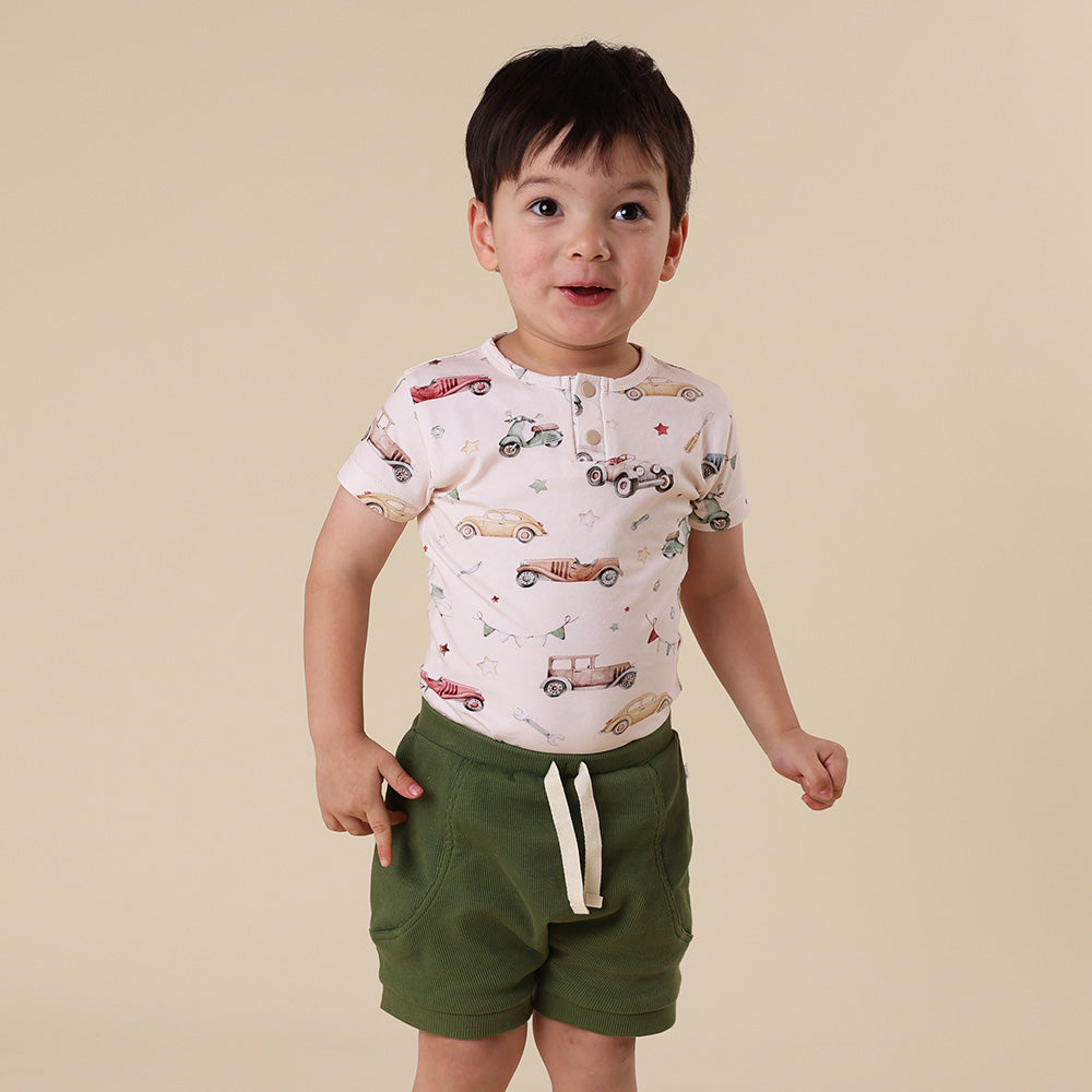 Olive Organic Shorts - View 5