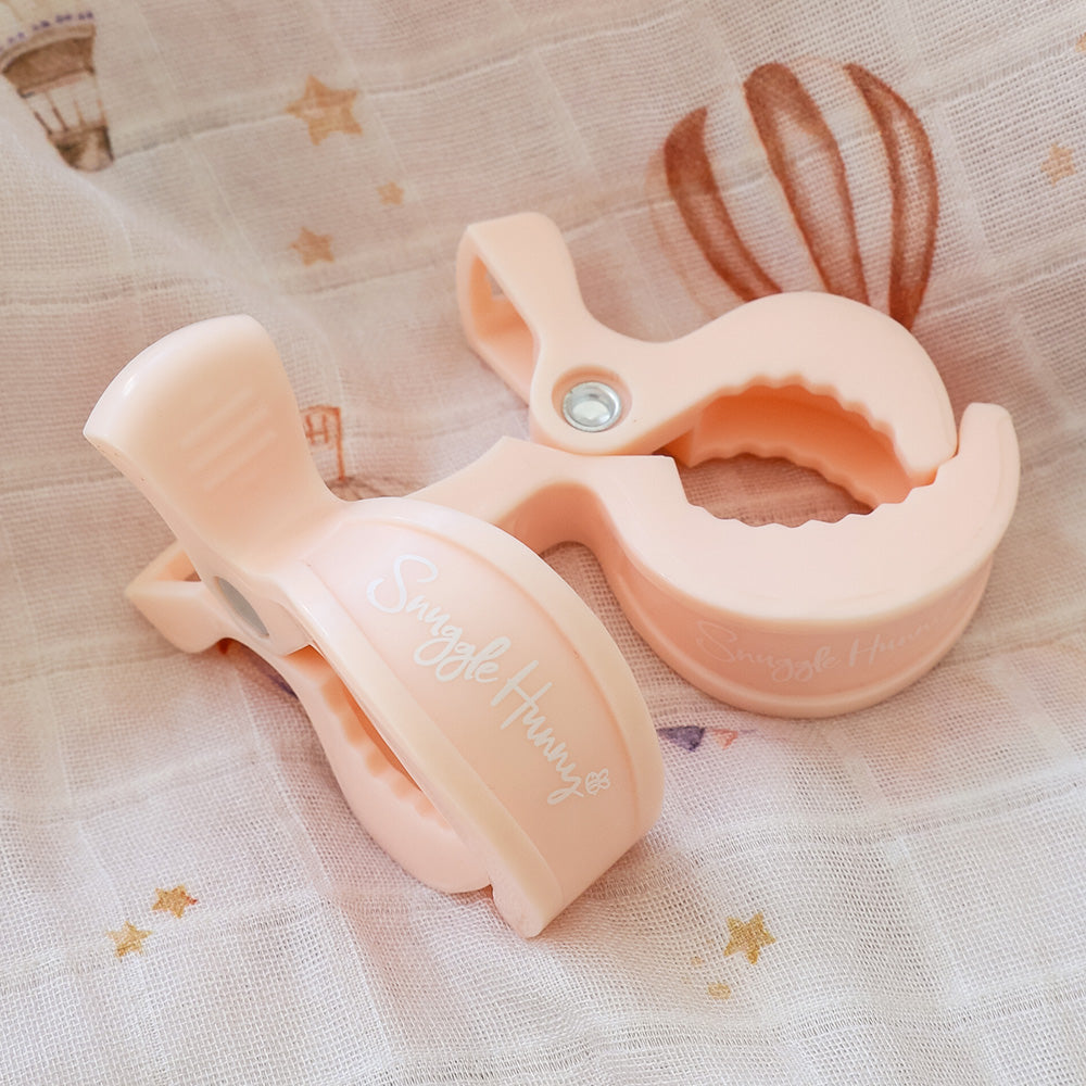 Snuggle Hunny Pram Clip Pair - Peach - View 4