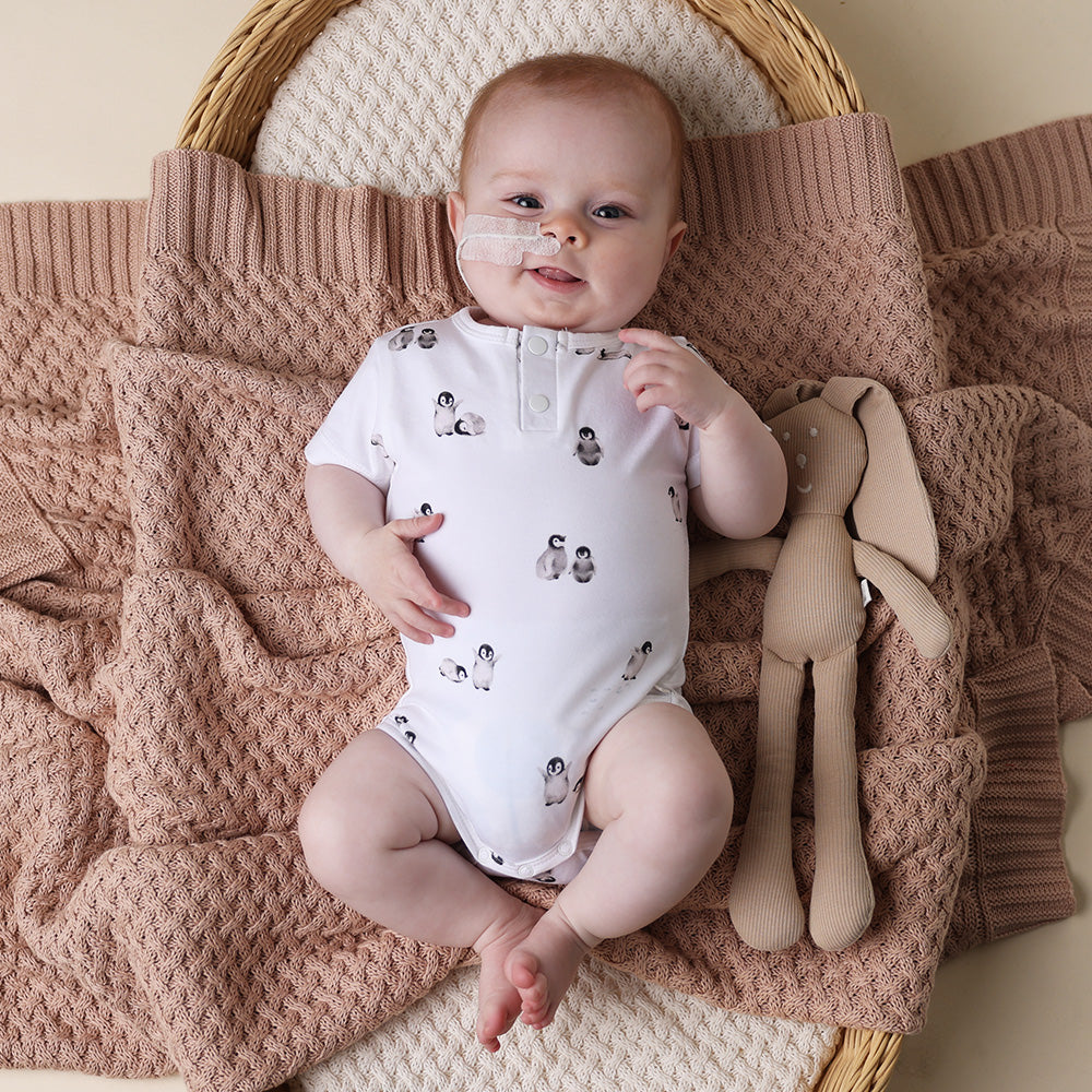 Black Friday Exclusive - Penguin Short Sleeve Organic Bodysuit - View 1