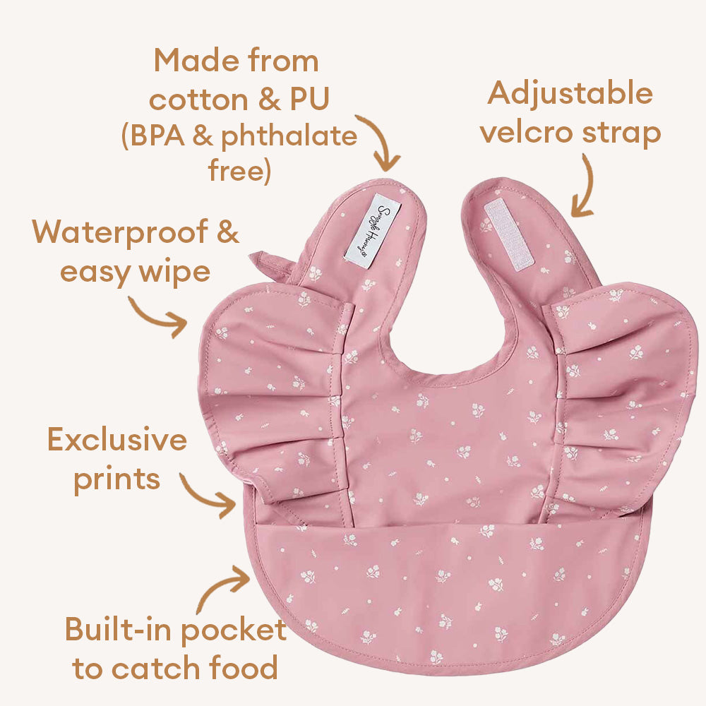 Pink Fleur Frill Snuggle Bib - View 5