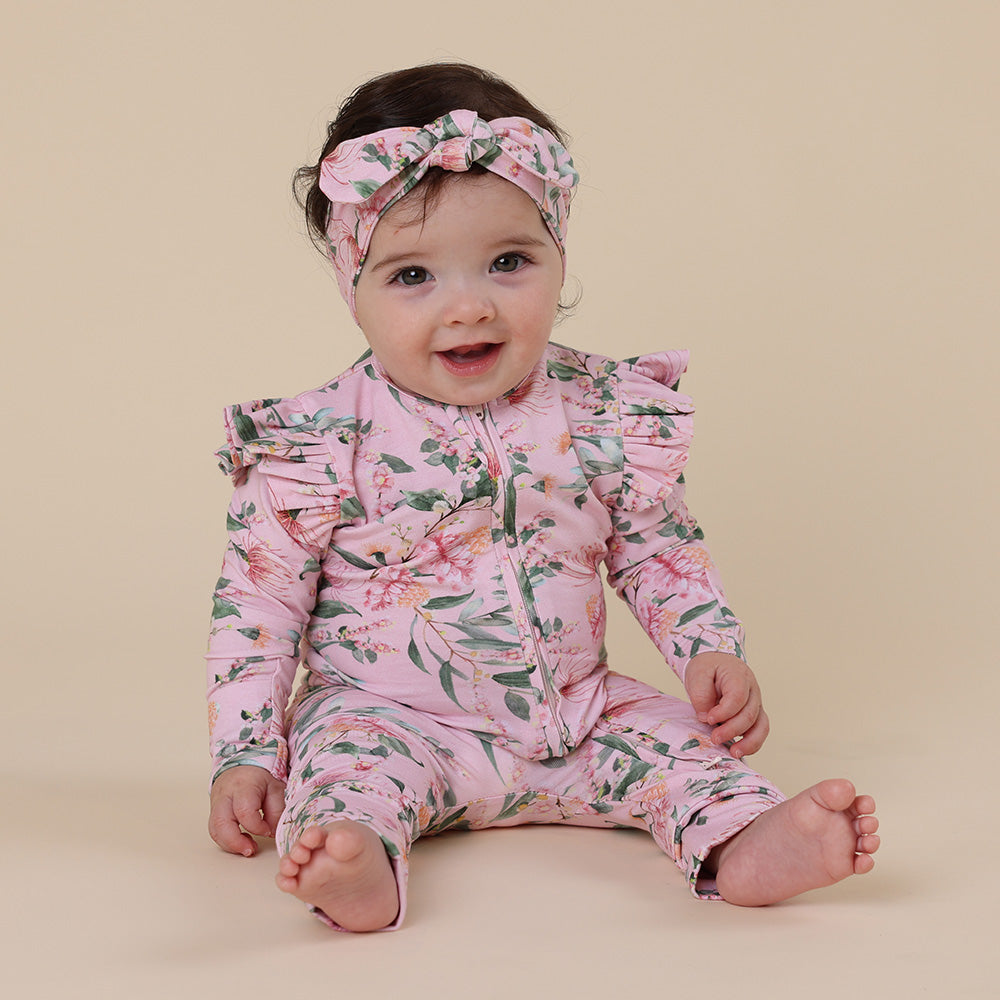 Pink Wattle Organic Snugglesuit Convertible Romper with Frill - View 3