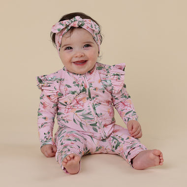 Pink Wattle Organic Snugglesuit Convertible Romper with Frill | Snuggle Hunny