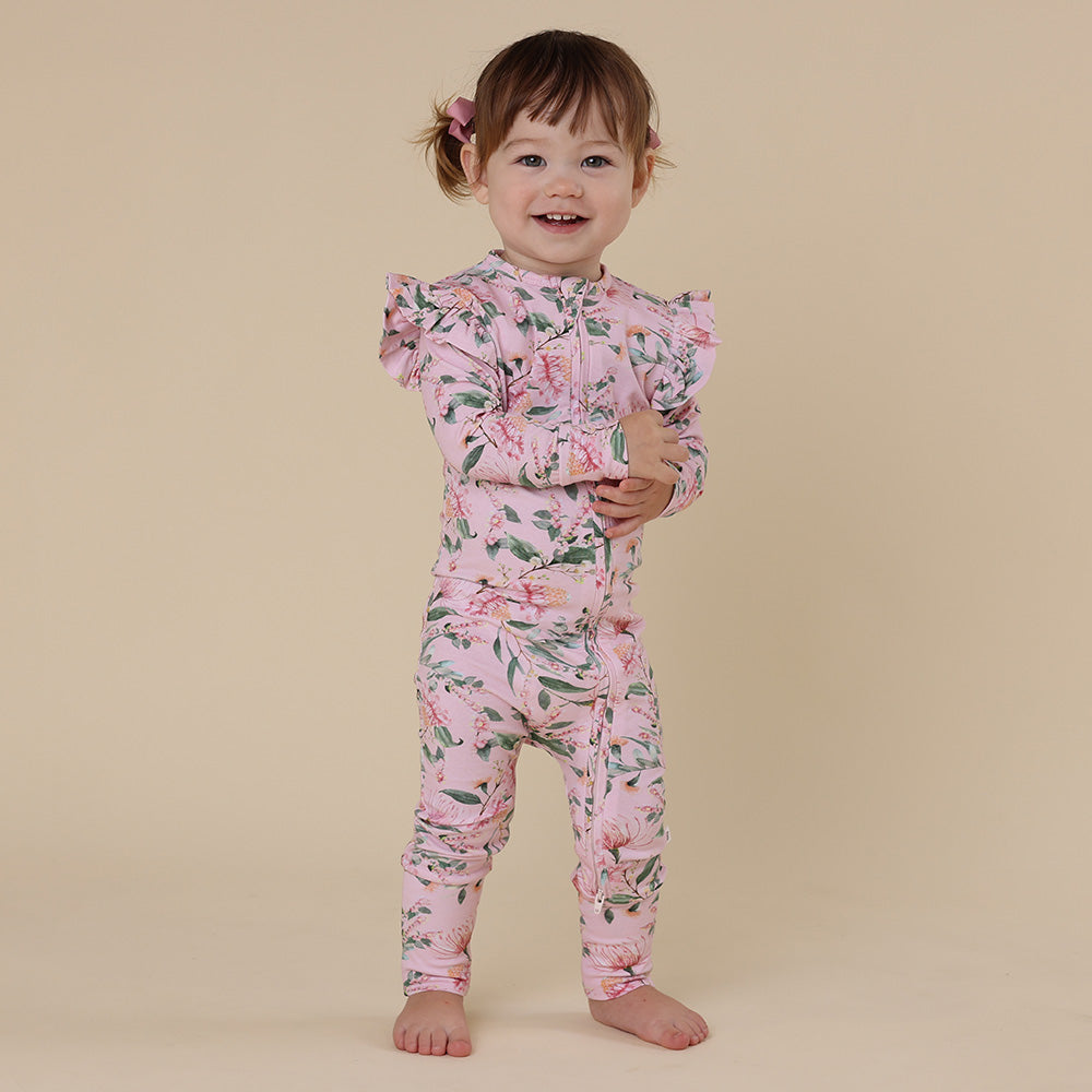 Pink Wattle Organic Snugglesuit Convertible Romper with Frill - View 6