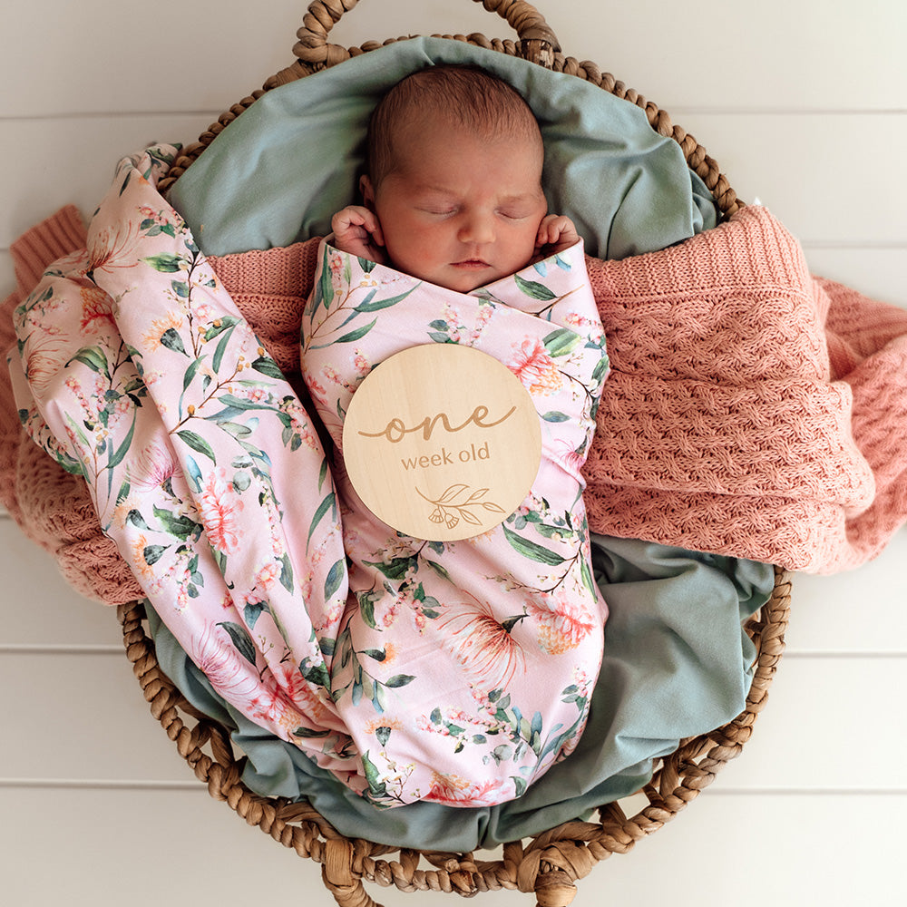 Pink Wattle Organic Jersey Wrap & Topknot Set - View 5