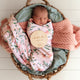 Pink Wattle Organic Jersey Wrap & Topknot Set - Thumbnail 5