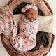 Pink Wattle Organic Jersey Wrap & Topknot Set - Thumbnail 1