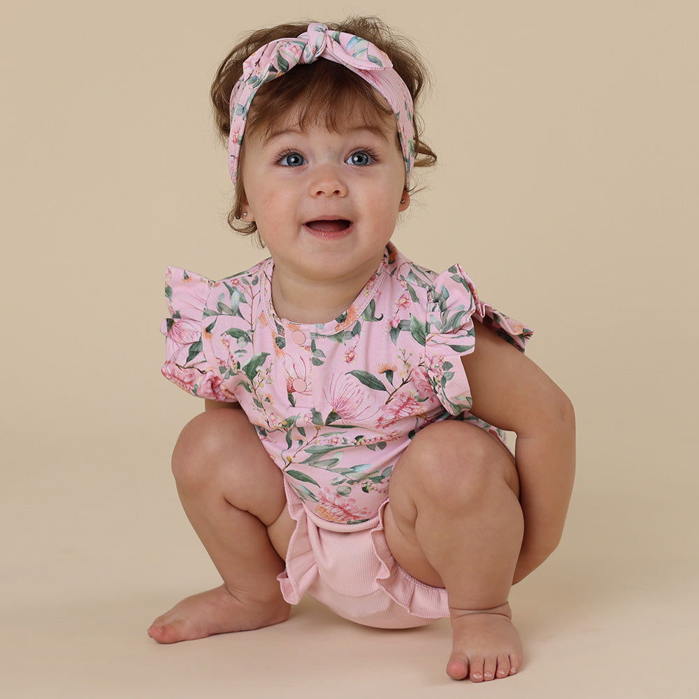 Pink Wattle Short Sleeve Organic Bodysuit - View 4