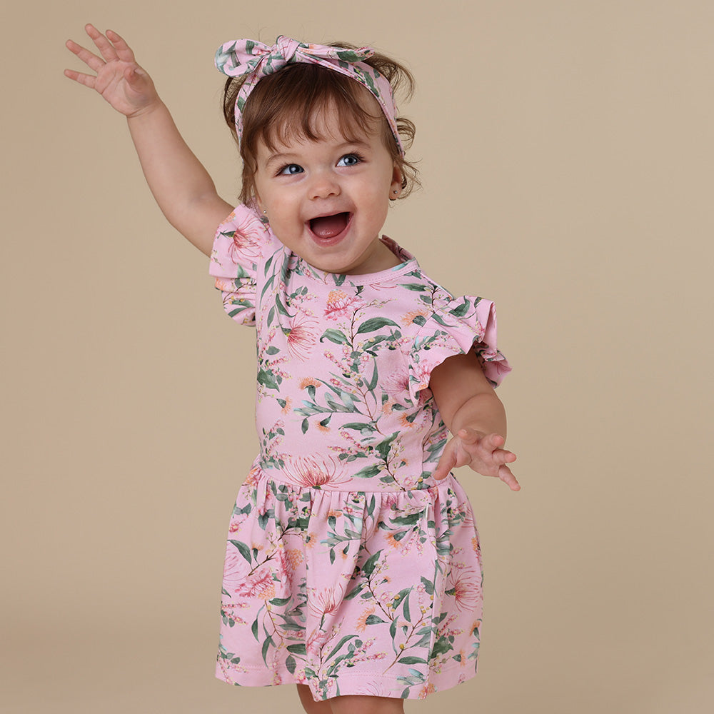 Pink Wattle Short Sleeve Organic Dress - View 4