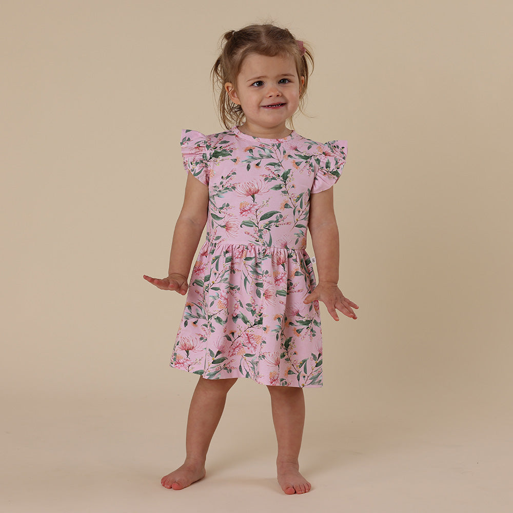 Pink Wattle Short Sleeve Organic Dress - View 2