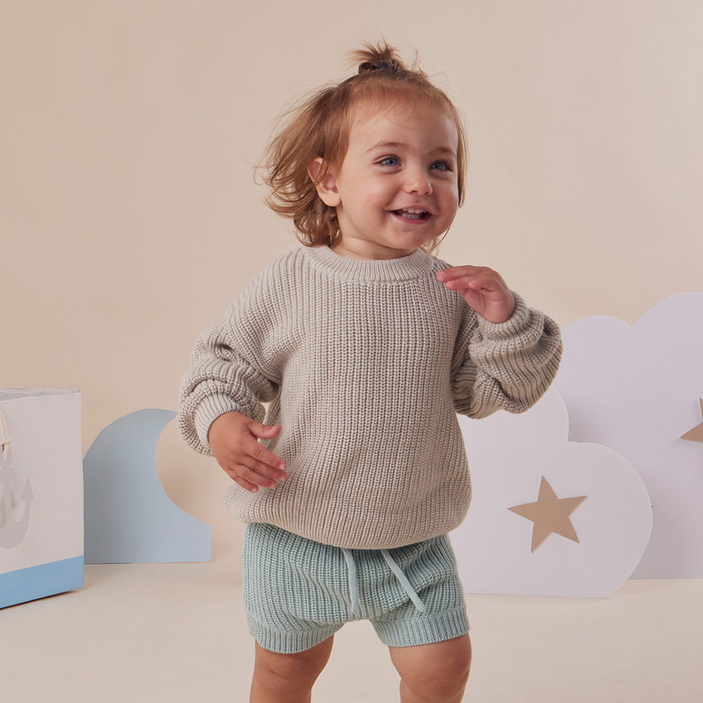 Pistachio Oversized Cotton Knit Jumper - View 3