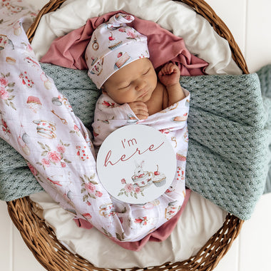 Tea Party & Sage Reversible Milestone Cards | Snuggle Hunny