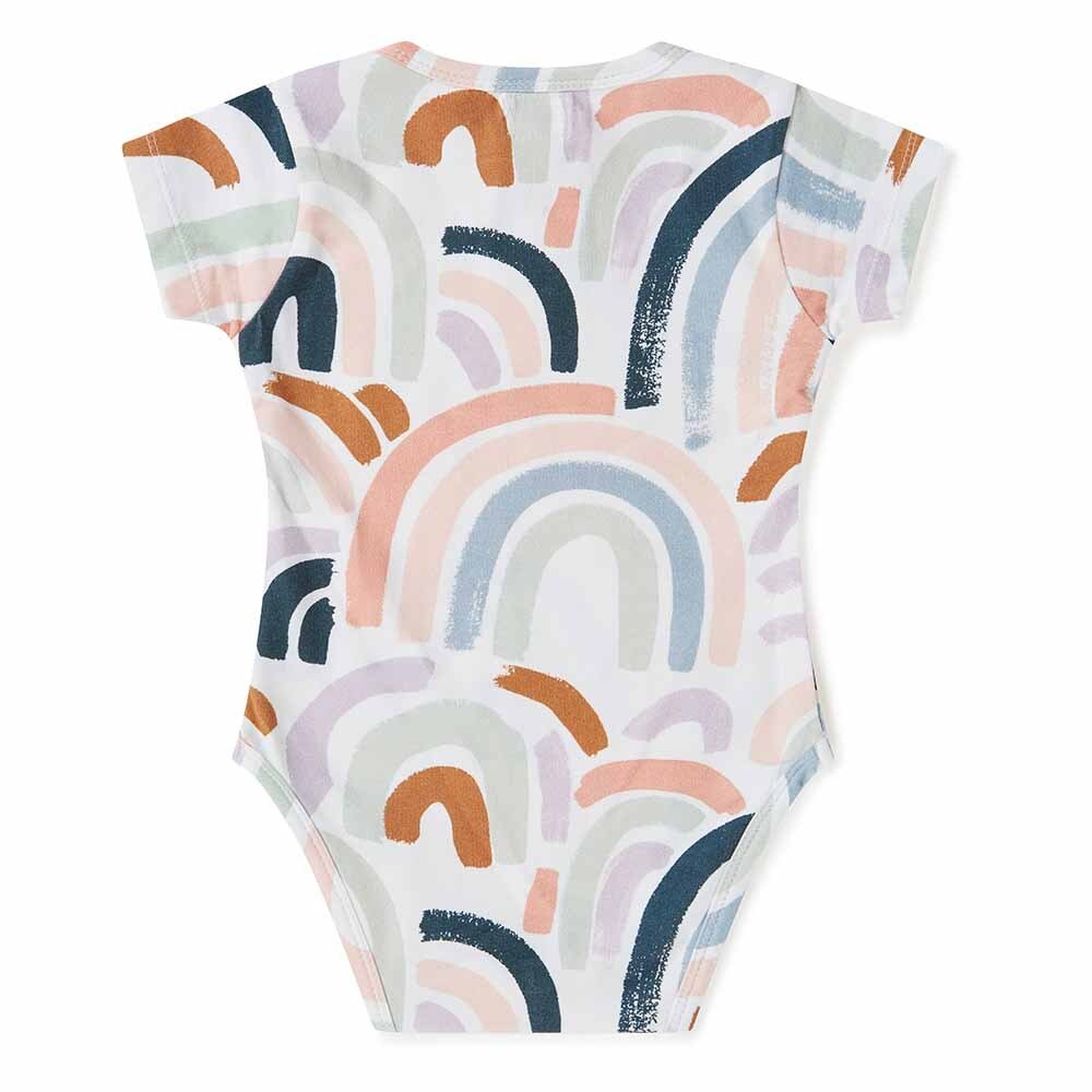 Rainbow Baby Short Sleeve Organic Bodysuit-Snuggle Hunny