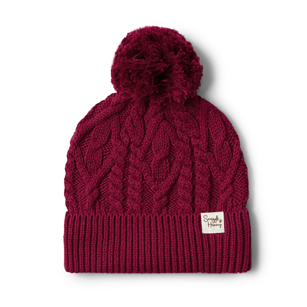 Raspberry Organic Baby Knit Beanie - View 2