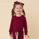 Raspberry Long Sleeve Organic Bodysuit - Thumbnail 1