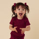 Raspberry Short Sleeve Organic Bodysuit - Thumbnail 12