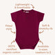 Raspberry Short Sleeve Organic Bodysuit - Thumbnail 8