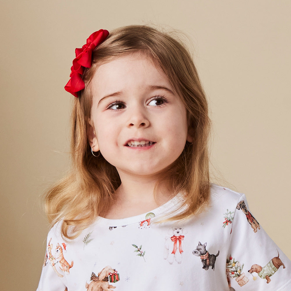 Red Piggy Tail Hair Clips - Pair - View 3