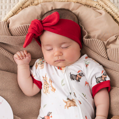 Red Ribbed Organic Topknot | Snuggle Hunny