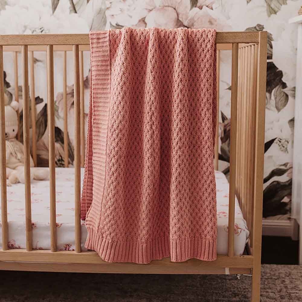 Rosa Knitted Baby Cot Blanket | Snuggle Hunny