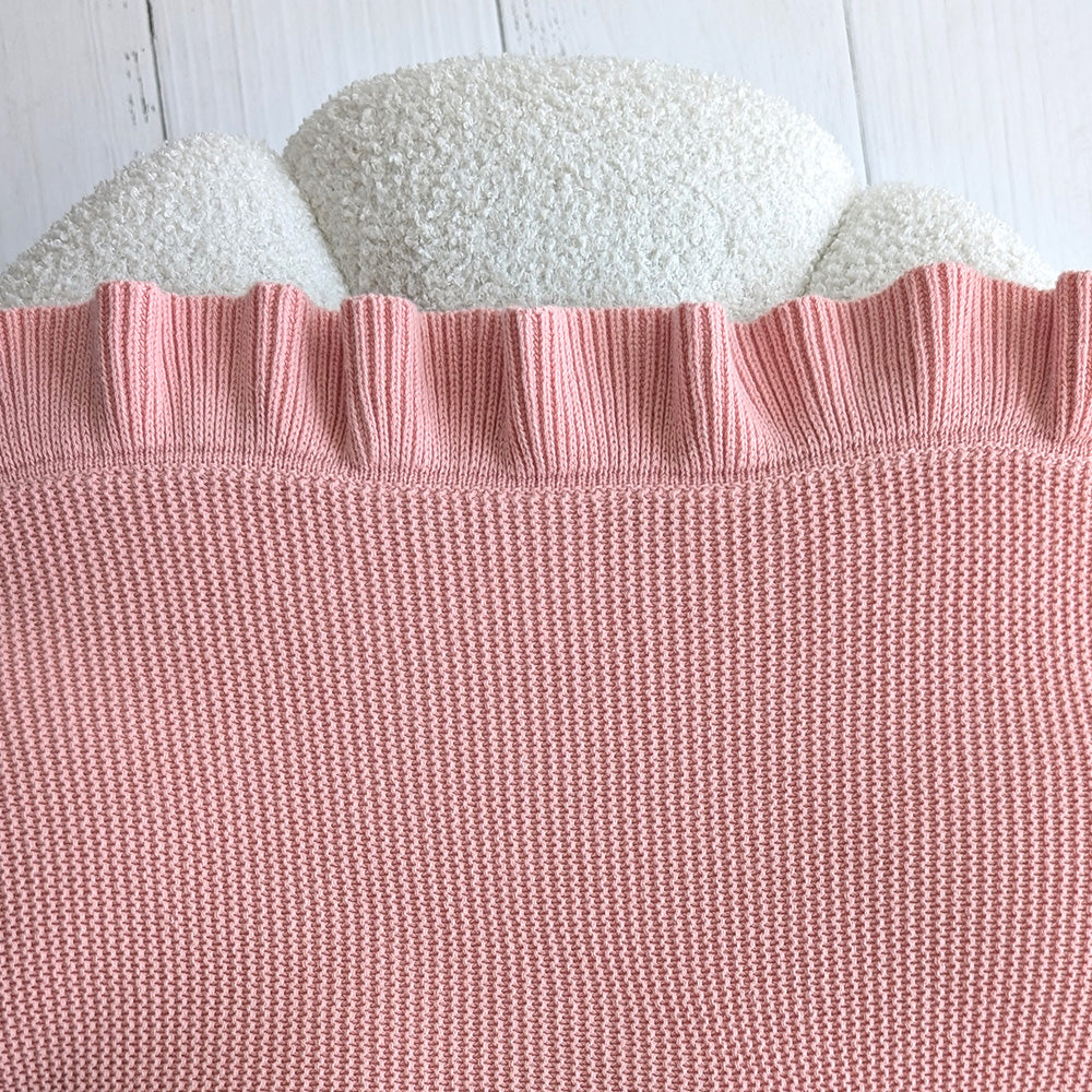 Rosa Ruffle Knit Organic Baby Blanket - View 8