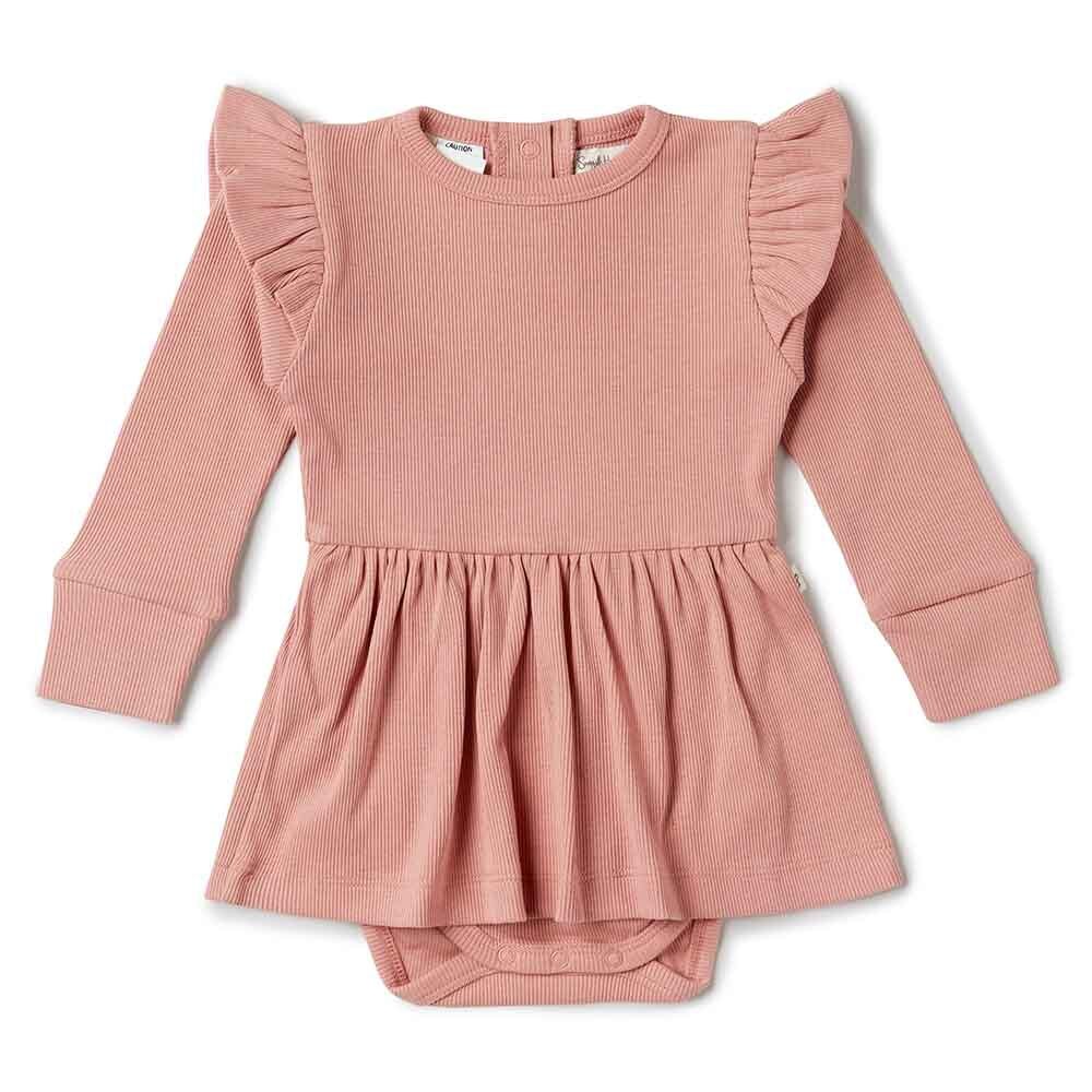 Rose Long Sleeve Organic Dress - View 2