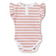 Rose Milk Stripe Short Sleeve Organic Bodysuit - Thumbnail 2