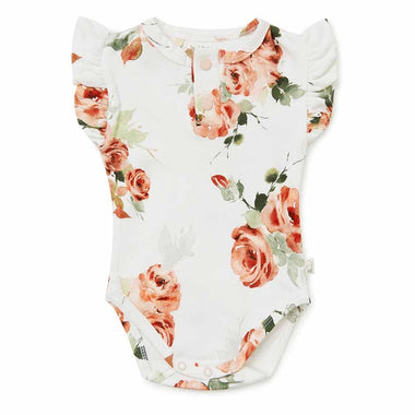 Rosebud Short Sleeve Organic Bodysuit-Snuggle Hunny