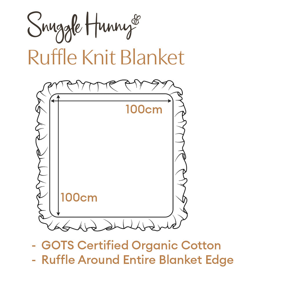 Cream Ruffle Knit Organic Baby Blanket - View 7