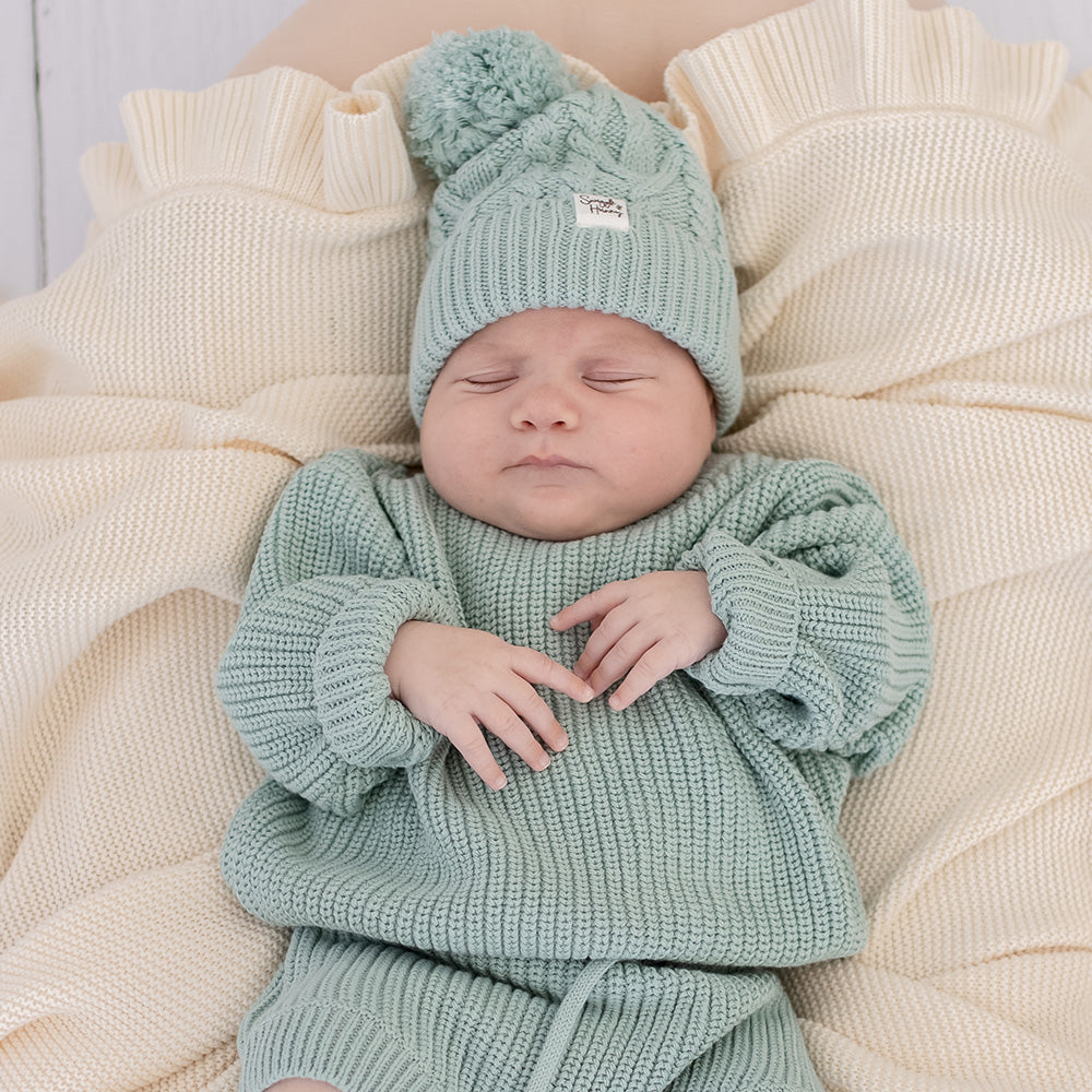 Sage Oversized Cotton Knit Jumper - View 4
