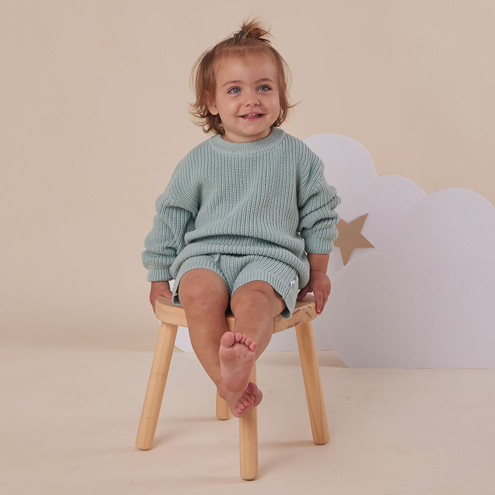 Sage Oversized Cotton Knit Jumper - View 10
