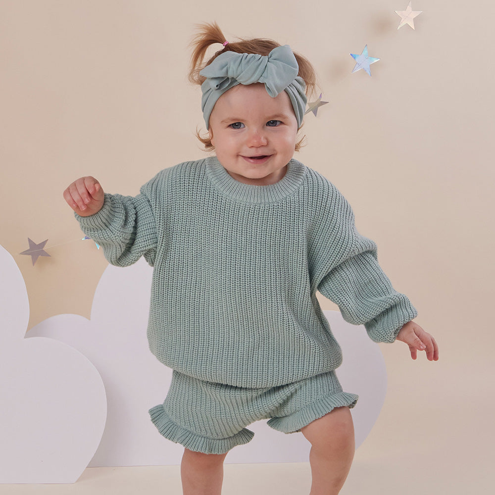 Sage Oversized Cotton Knit Jumper - View 6