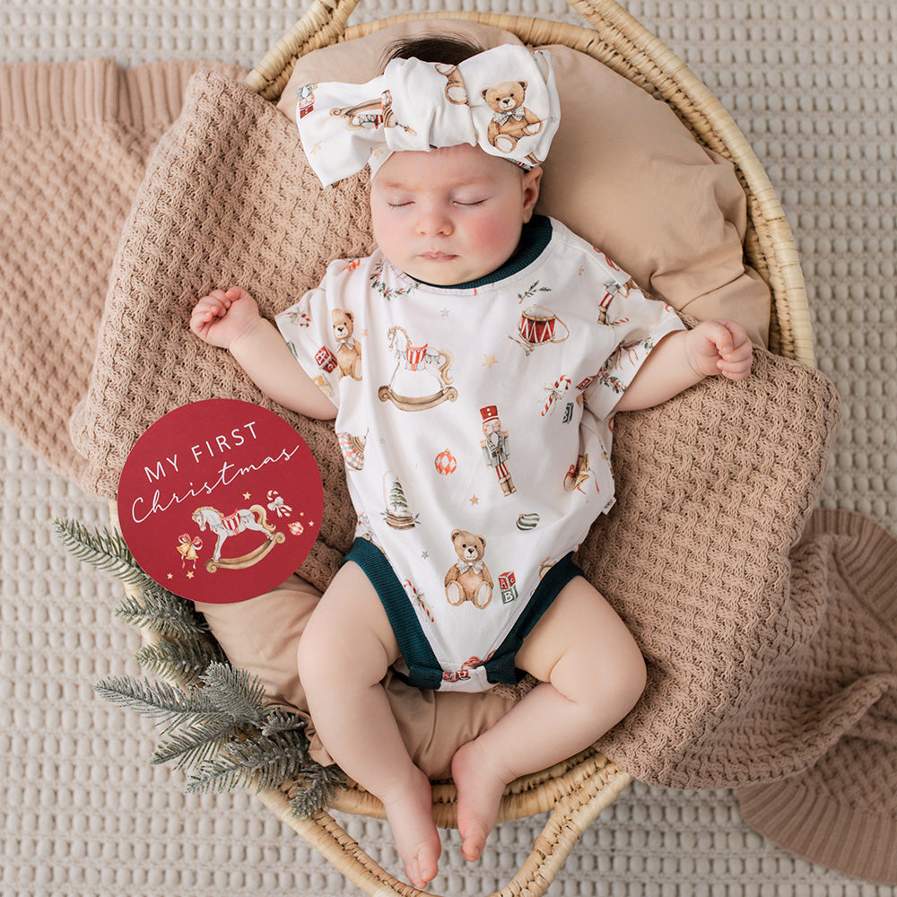 Santa's Toy Shop Organic Oversized Romper - View 2