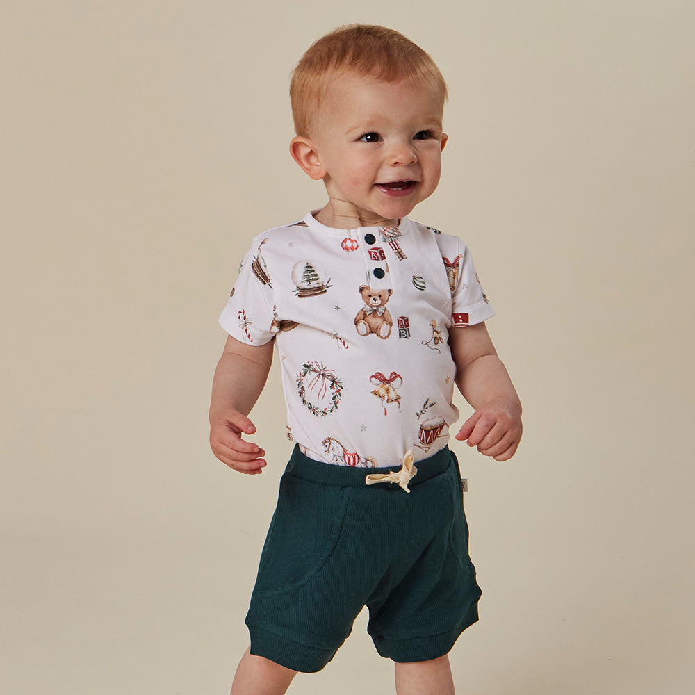 Santa's Toy Shop Short Sleeve Organic Bodysuit - View 9