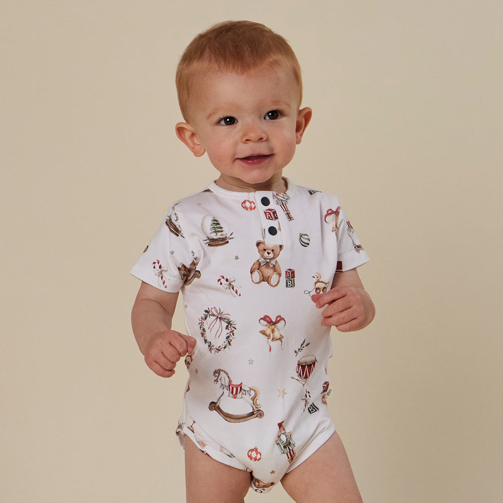 Santa's Toy Shop Short Sleeve Organic Bodysuit - View 2
