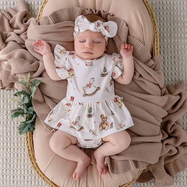 Santa's Toy Shop Short Sleeve Organic Dress | Snuggle Hunny