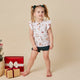 Santa's Toy Shop Organic Short Sleeve Top with Frill - Thumbnail 5