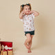 Santa's Toy Shop Organic Short Sleeve Top with Frill - Thumbnail 2