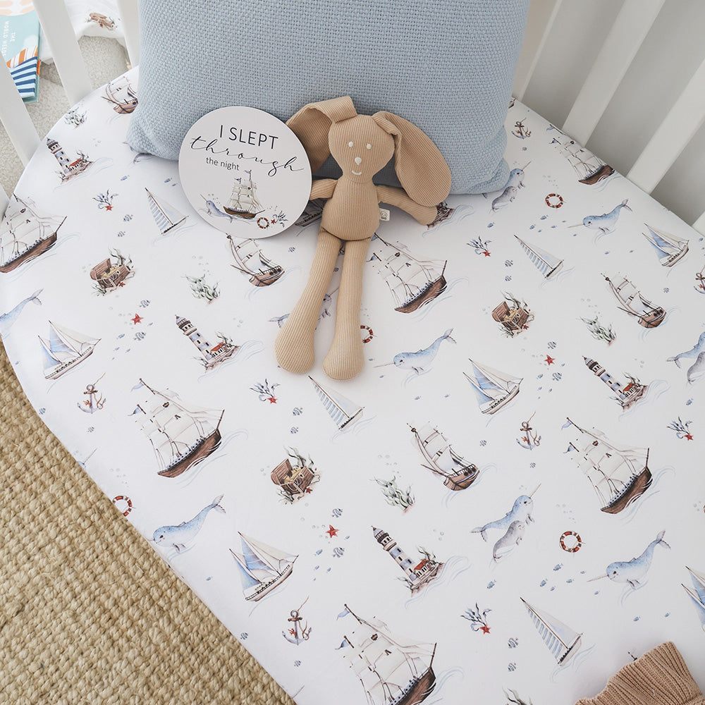 Set Sail Organic Fitted Cot Sheet - View 4