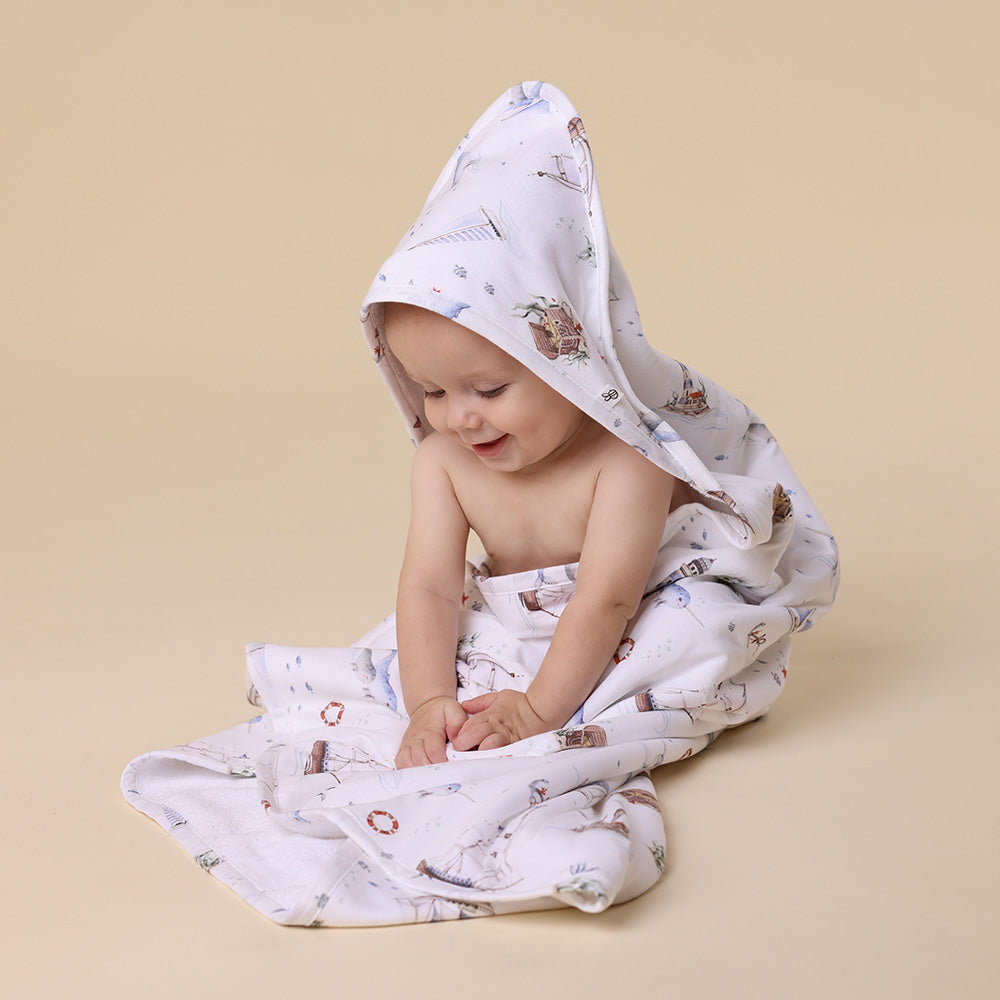 Set Sail Organic Hooded Baby Towel - View 4