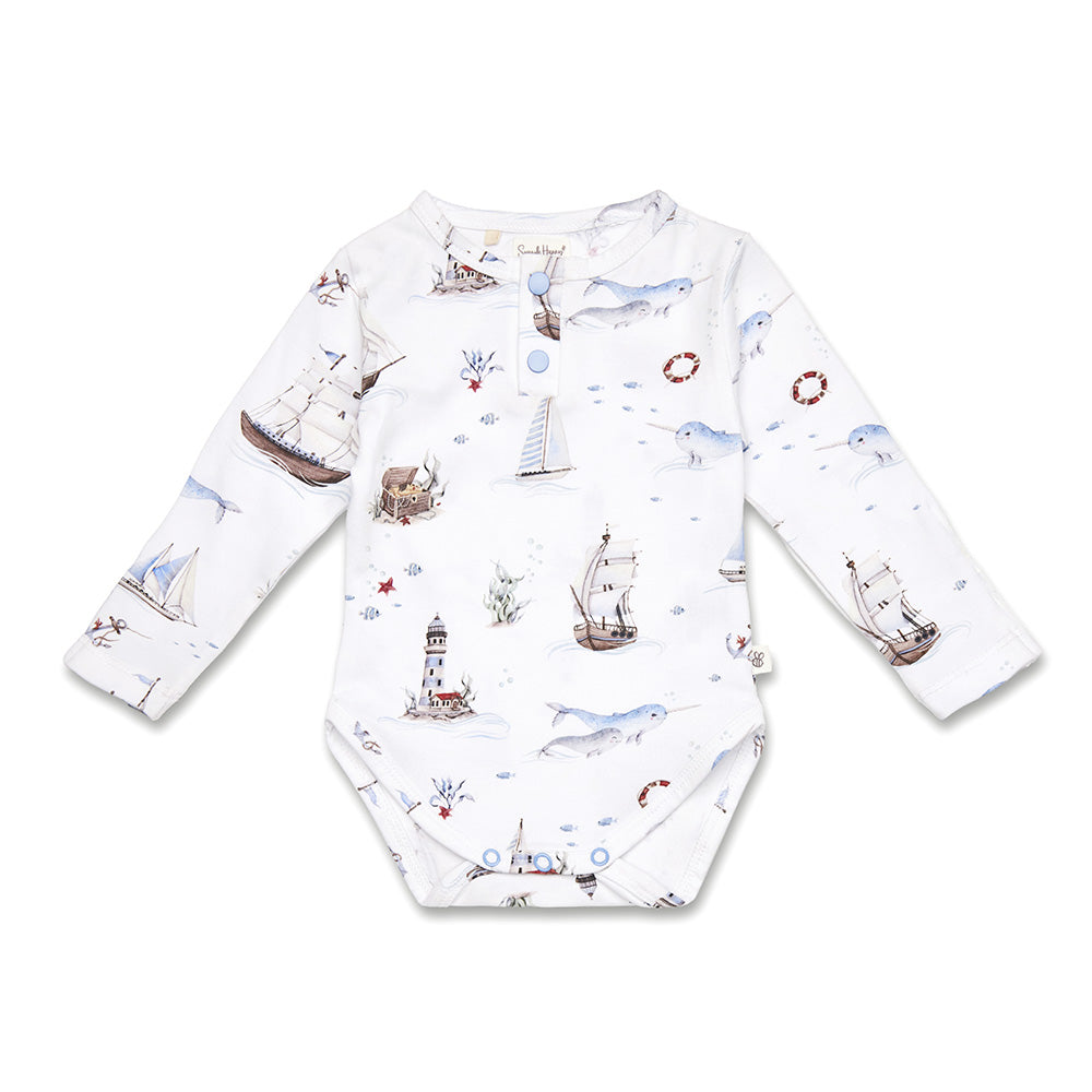Set Sail Long Sleeve Organic Bodysuit - View 2