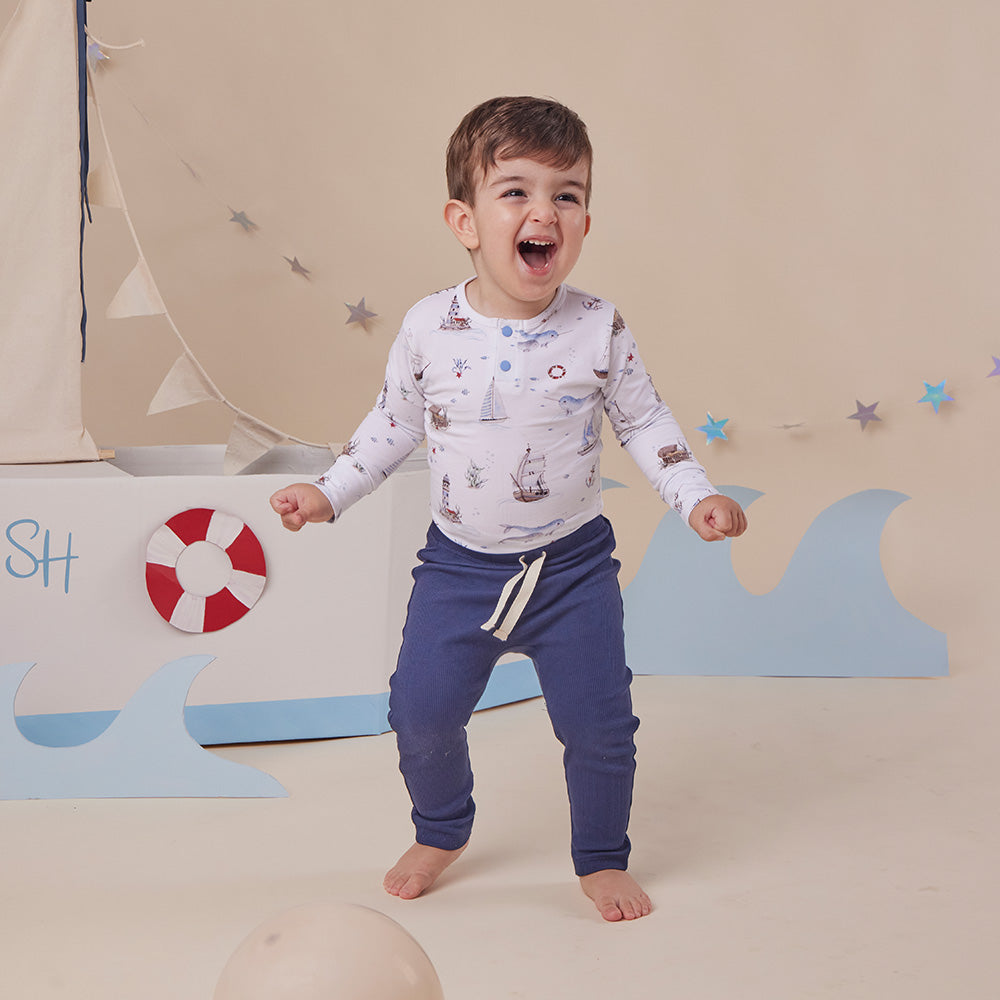 Set Sail Long Sleeve Organic Bodysuit - View 4