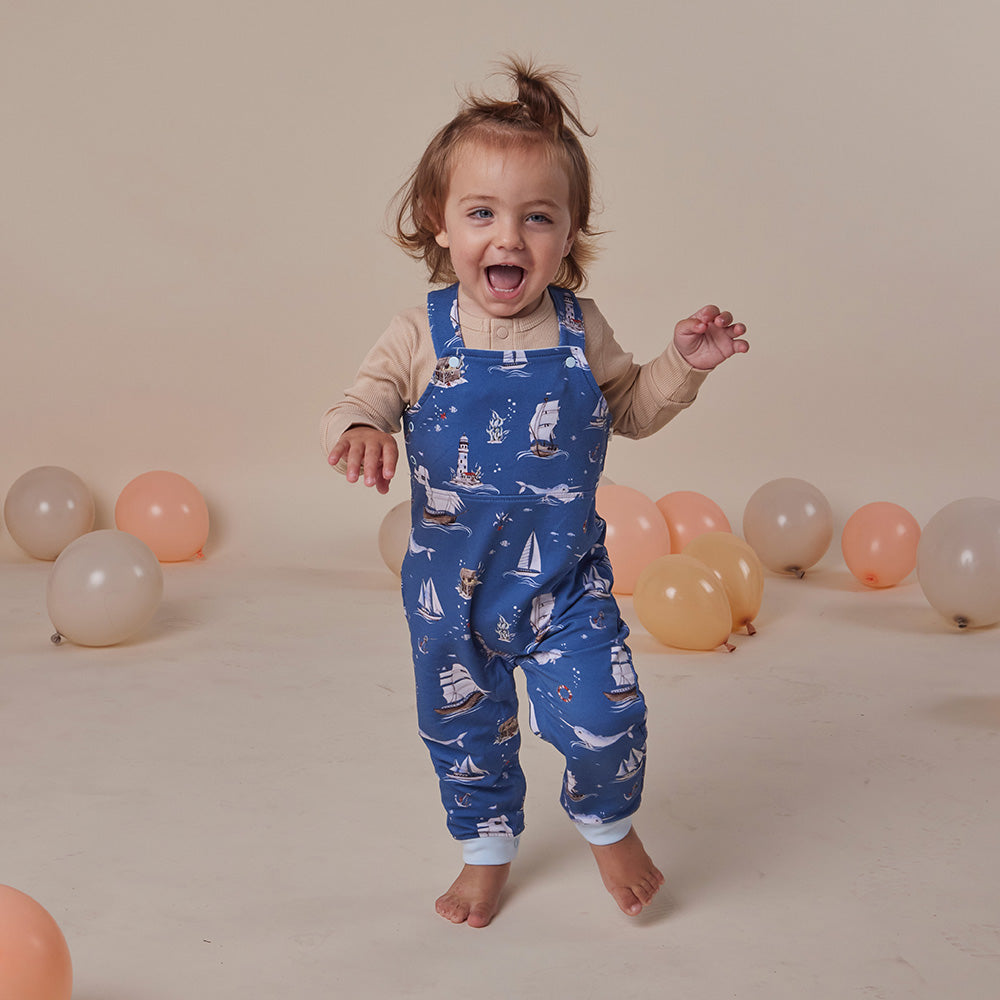 Set Sail Organic Snuggle Overalls - View 4